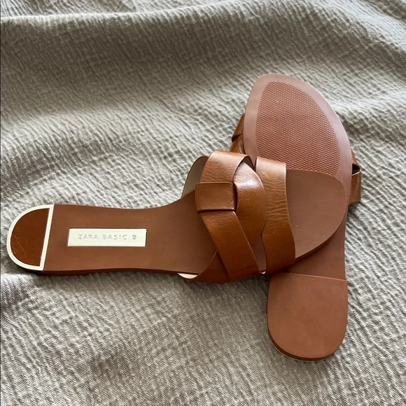 Zara Basic women’s sandals tan brown shoes - Picture 5 of 5